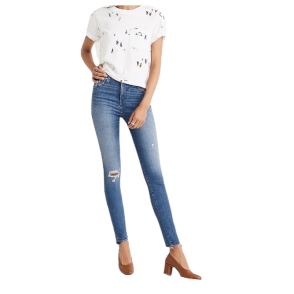 Madewell 10” High-rise Skinny Jeans Drop Step Hem, Sz 32